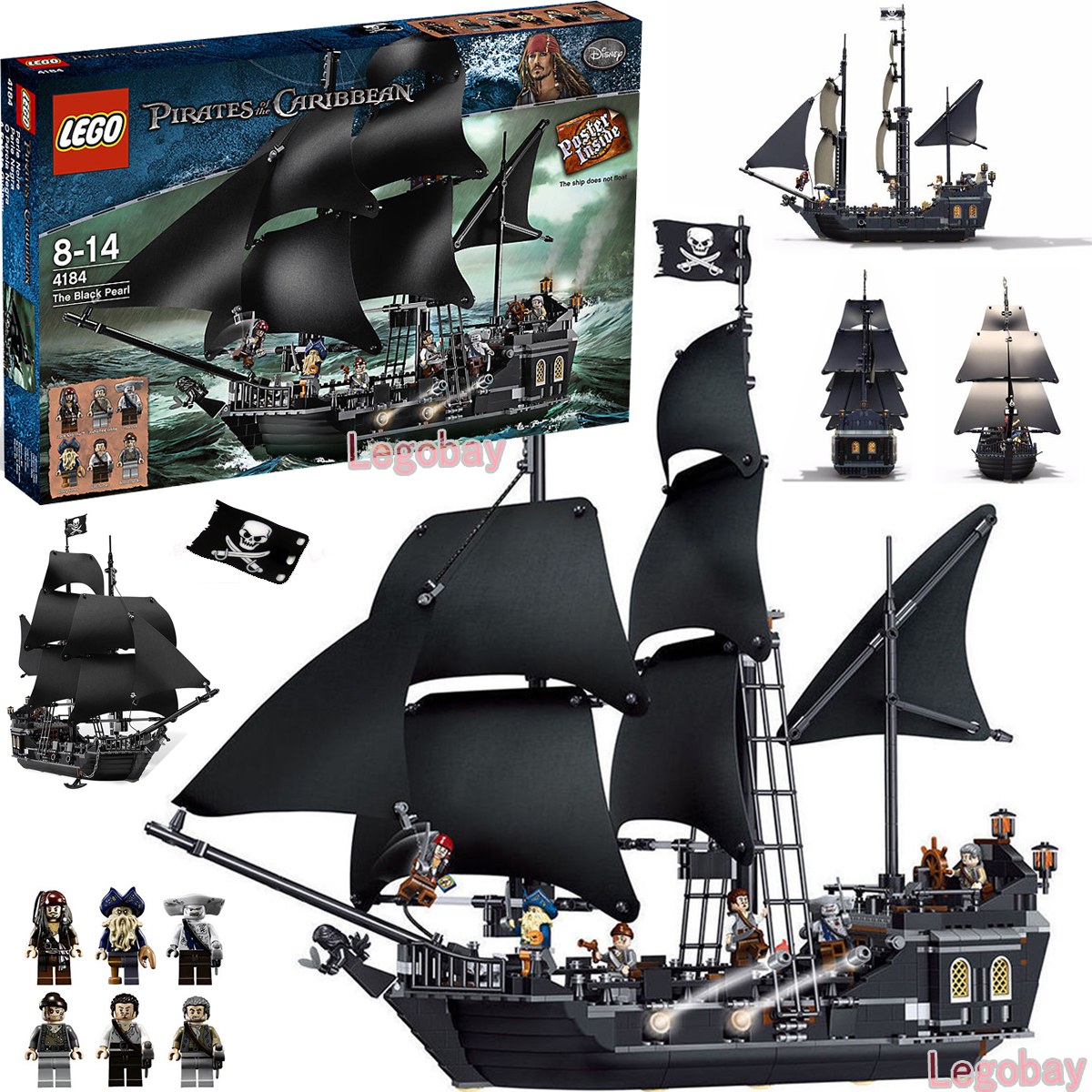 LEGO乐高4184加勒比海盗船杰克船长黑珍珠大号帆船拼装积木玩具