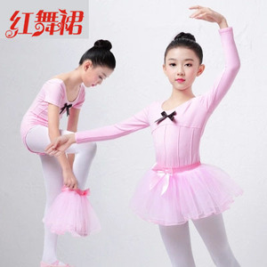 女童舞蹈服秋季儿童 span class=h>练功服 /span>女孩民族舞纯棉长袖