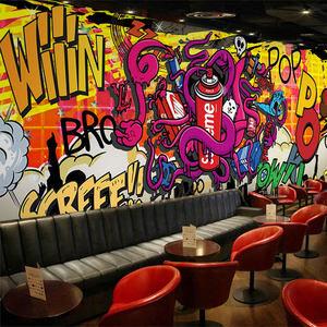 8折) 已售 0 2  3d复古涂鸦墙纸个性街头潮流嘻哈街舞工作室ktv酒吧