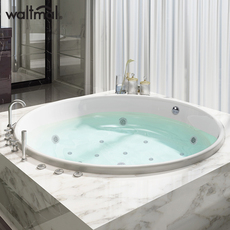 沃特玛 圆形嵌入式大浴缸 双人情侣按摩浴缸亚克力浴池1.4m-1.7m