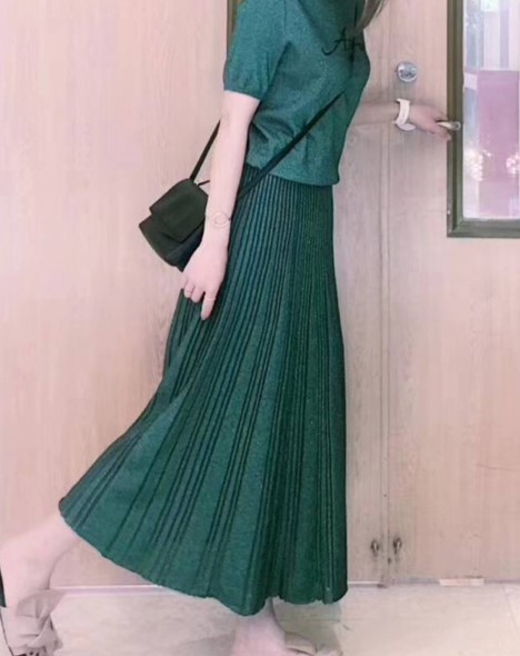 恩派雅N.paia专柜正品2018年秋款l绿色半裙XNDAA9301aG-2998