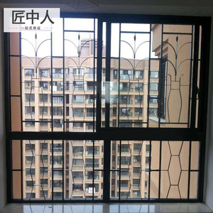 广州铝合金手工拼接窗花 港式纱窗窗户儿童防护网防盗窗 支持订制