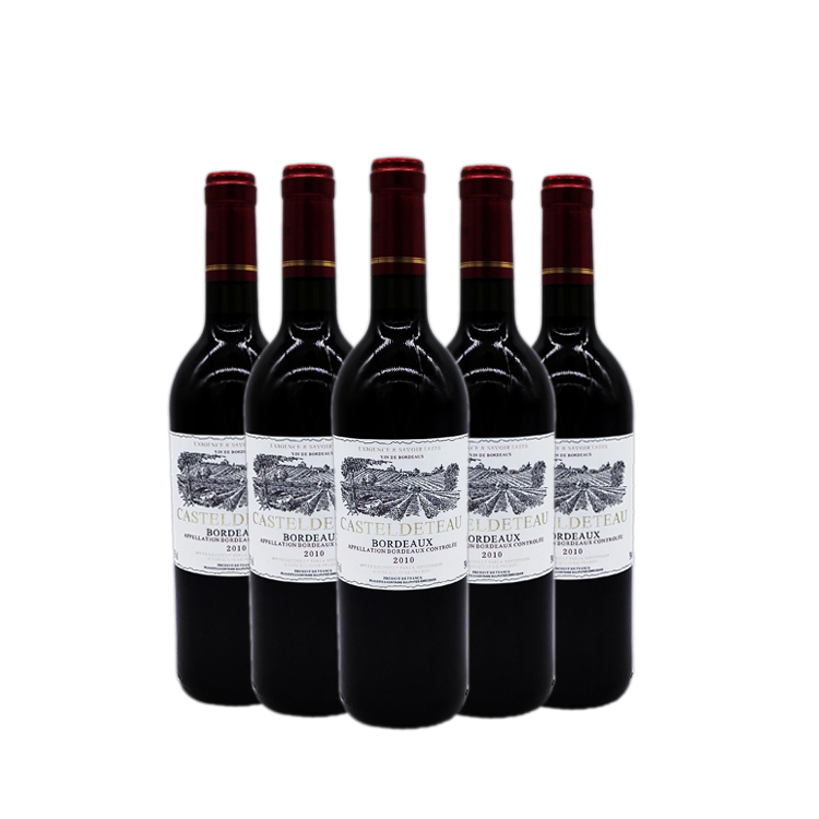 包邮 卡斯特城堡波尔多干红葡萄酒 法国原瓶进口 一箱6瓶价格