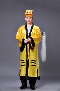 道士服装道袍道服黄图片