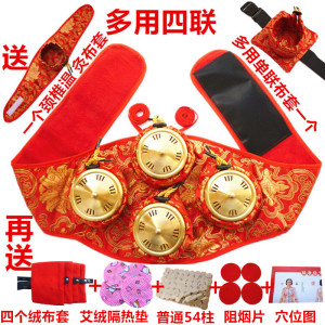 加厚纯铜艾灸盒 随身灸腰腹膝四联多功能艾条温灸仪器艾灸罐 家用艾灸盒