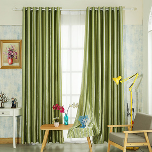 韩式绿色窗帘图片