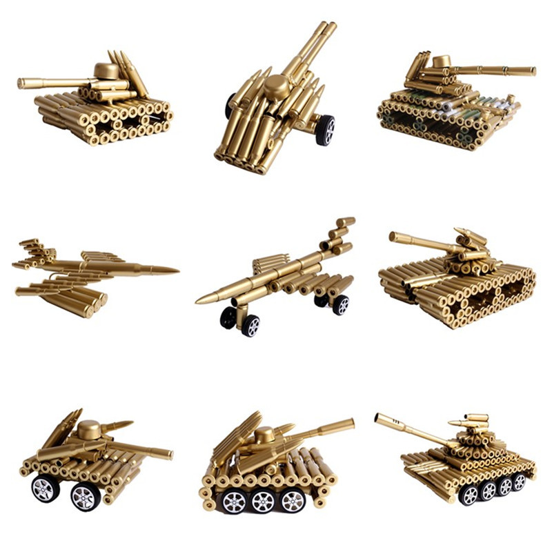 子弹壳坦克车模型飞机大炮金属摆件铁艺工艺品退伍战友纪念小礼品