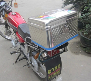 正品304不锈钢电动踏板摩托车尾箱大容量四季通用后备行李工具箱