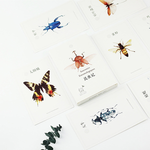 class=h>明信片/span《昆虫记》30张套装卡片 手绘水彩卡片
