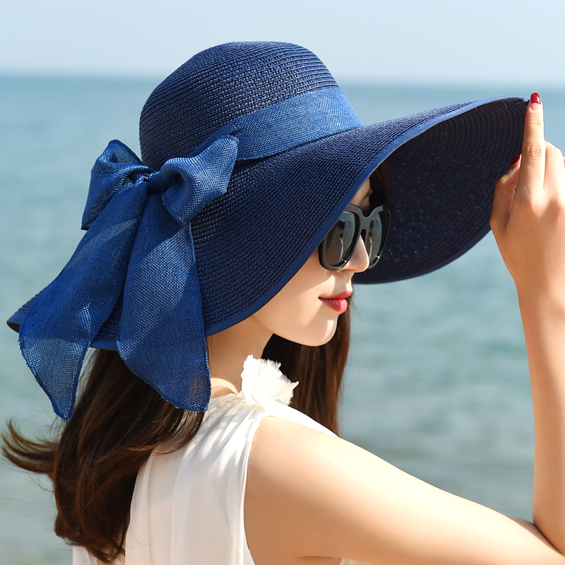 帽子女夏天沙滩海边出游遮脸韩版百搭防晒大沿夏季太阳遮阳帽草帽