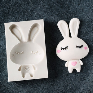 可爱小白兔子米菲卡通造型翻糖巧克力粘土软陶手工皂蛋糕硅胶模具
