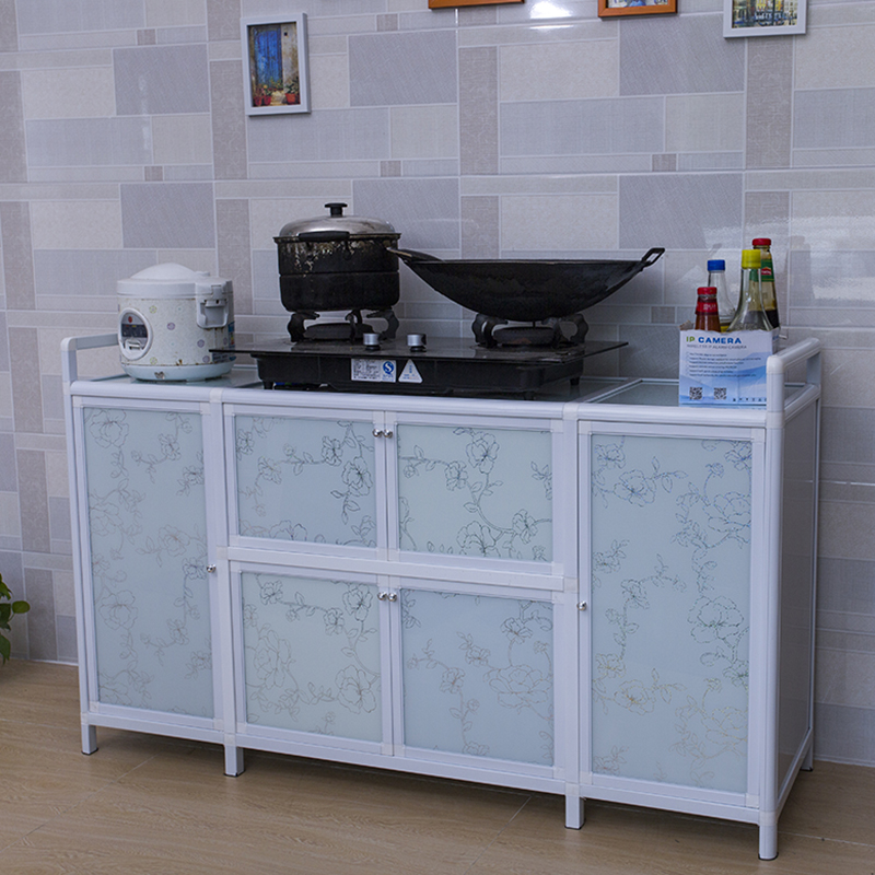 铝合金厨柜灶台柜 橱 柜简易碗柜不锈钢厨房储物柜多功能组装柜子