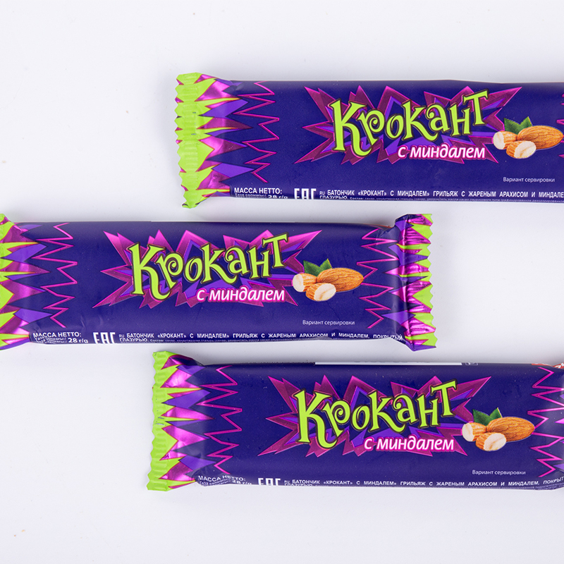 俄罗斯大块紫皮酥糖进口KDV品牌紫皮巧克力棒小零食喜糖原装700g