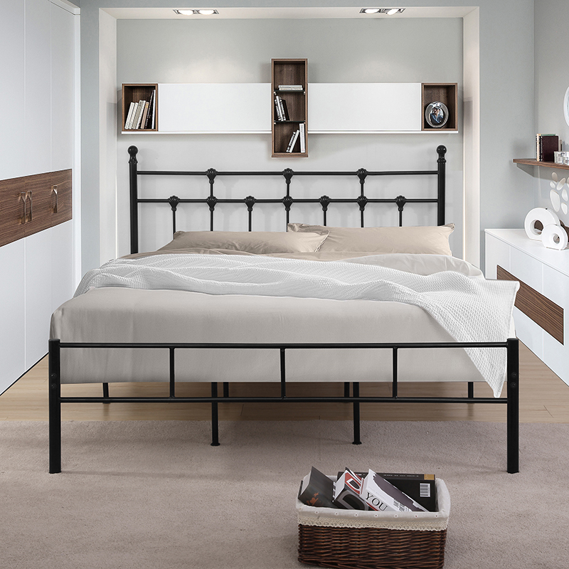 时尚环保铁艺床1.2米单人宿舍床1.5米1.8米双人床儿童成人铁架床