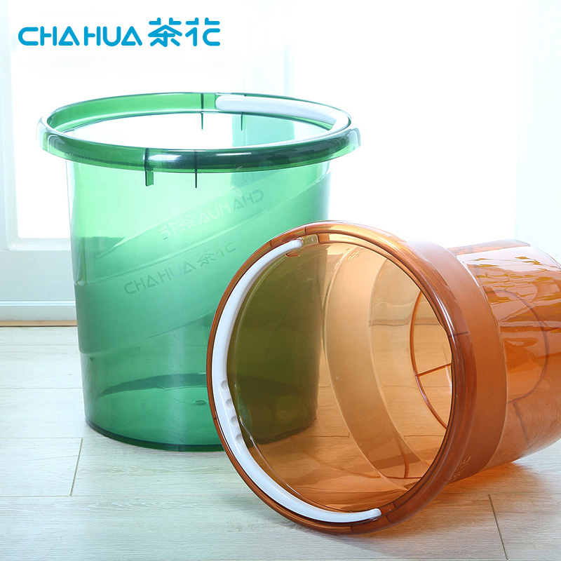 茶花透明手提水桶家用大号加厚洗衣桶储水桶洗车圆桶塑料桶洗衣桶