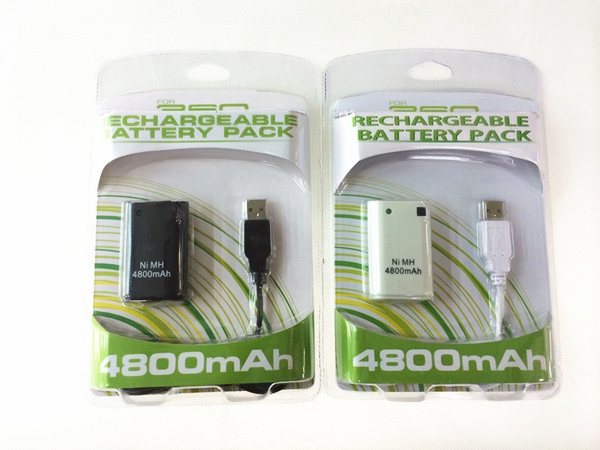 6元邮 xbox360 无线手柄电池充电包 4800毫安电池+USB充电线
