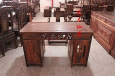仙游红木家具/老挝大红酸枝竹节电脑桌两件/学习书桌/交趾黄檀