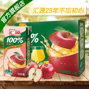 汇源果汁1l 100%纯果汁 苹果汁 无添加 饮料 1l*6盒便携礼盒