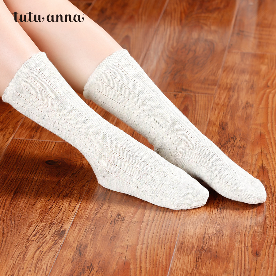 tutuanna短袜女  春夏纯色针织棉质短袜   简约舒适短筒袜子女款