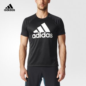 adidas 阿迪达斯 训练 男子 短袖T恤 黑 BK0937短袖男