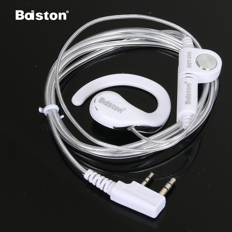 Baiston配件 对讲机耳机耳麦白色对讲电话机耳机线通用耳挂式K头