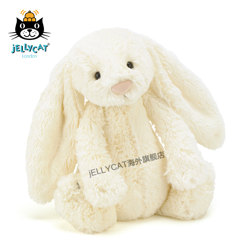 英国进口jellycat邦尼兔经典害羞系列白色邦尼兔毛绒玩具公仔