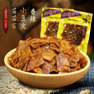 湖南平江特产香辣芝麻长寿酱皮干 馋嘴麻辣百叶皮零食小吃48包邮