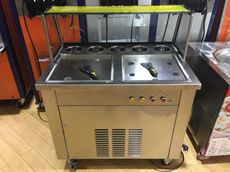 炒冰机商用炒酸奶 炒冰粥机炒货机器双锅单压缩机炒酸奶机炒冰机