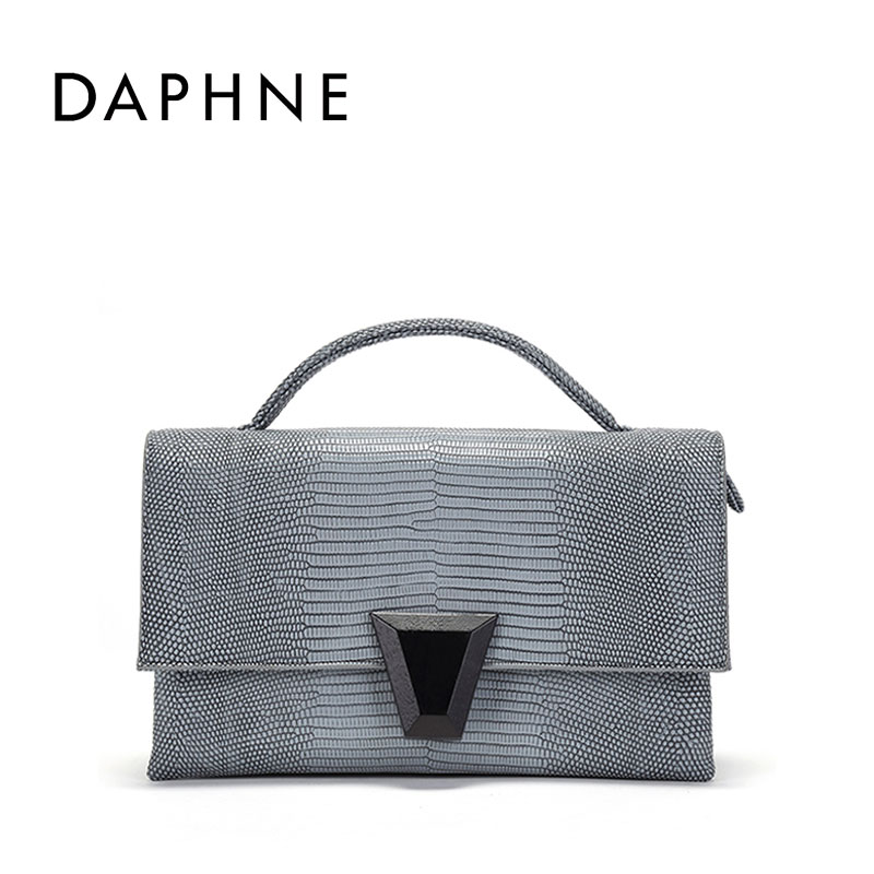 Daphne/达芙妮时尚简约女包气质鳄鱼商务多用单肩手提女小方女包