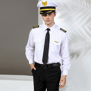 机长制服 span class=h>发型师 /span>修身长袖衬衫男模酒吧ktv span