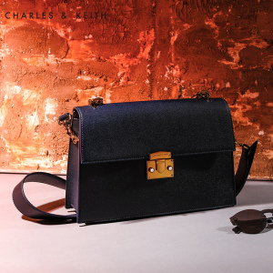 CHARLES&KEITH 单肩包 CK2-20270077 通勤风翻盖梯形女包手提包单肩包