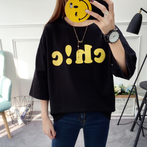 胖子200斤夏装2018新款胖mm短袖t恤女加肥加大码女装宽松显瘦上衣维生素C片