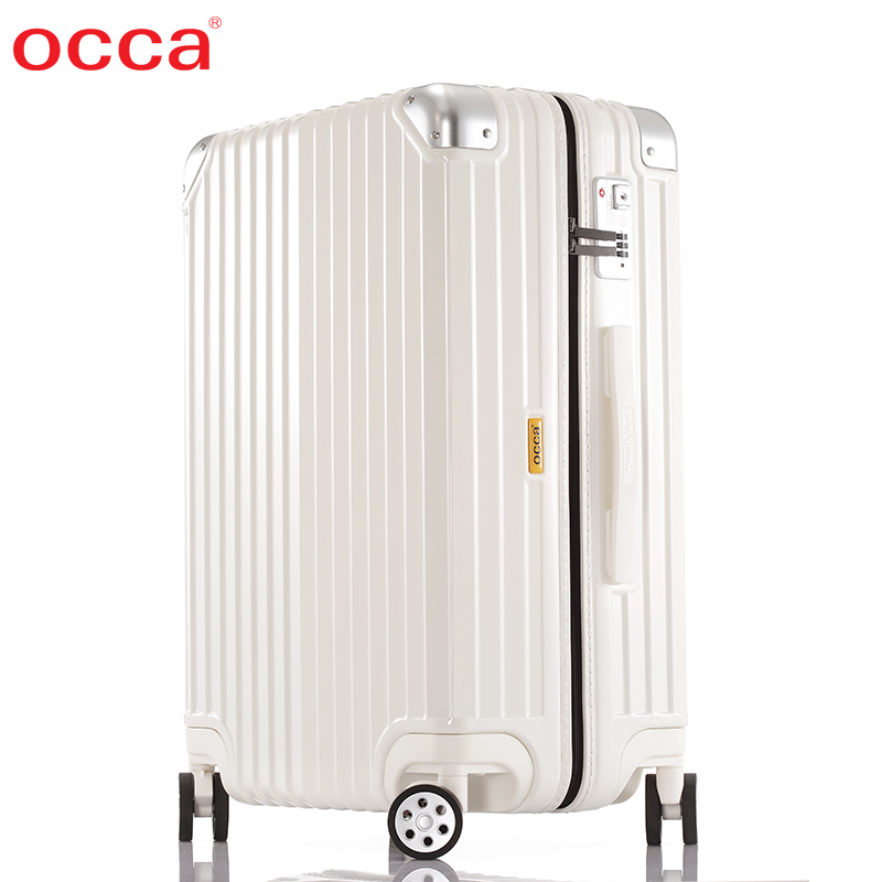 OCCA纯PC轻盈拉链箱20寸万向轮女网红拉杆箱24寸旅行箱登机箱