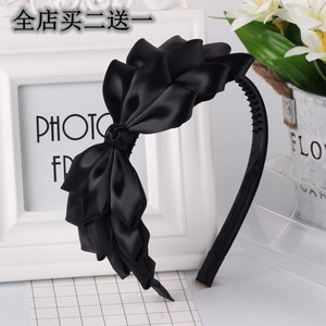 日韩国布艺发饰品大蝴蝶结带齿发箍新款宽边头箍韩版发夹淑女发卡发夹