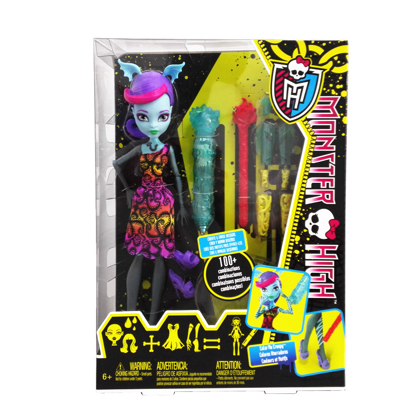 美泰正版 monsterhigh 怪物高中芭比变色DIY娃娃BCC45女孩玩具