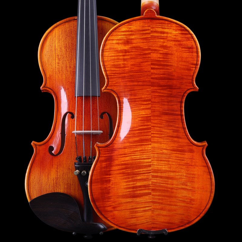 QV-016手工小提琴 儿童 成人初学入门考级演奏  实木天然虎纹