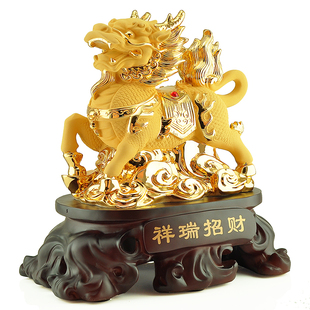 开光开运招财麒麟摆件大号一对祥瑞如意财富升官送福子旺家运礼品