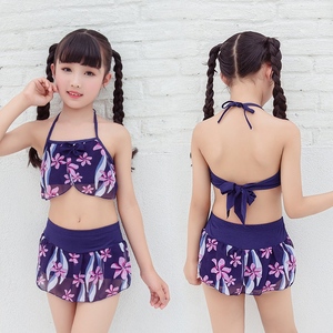 女童泳衣儿童泳装中童大童分体裙式比基尼泳衣韩版小孩沙滩游泳衣