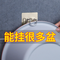 不锈钢厨房脸盆挂钩卫生间收纳架创意吸盘置物架放脸盆的架子粘钩