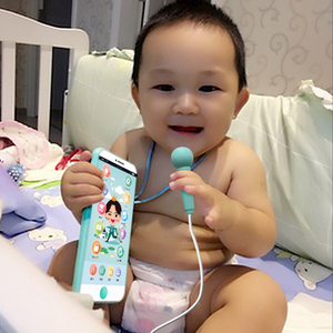 带话筒可充电触屏男女孩可咬防口水音乐宝宝玩具手机儿童0-1-3岁玩具