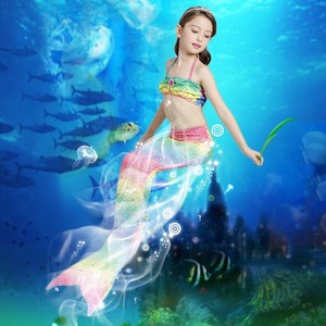 儿童游泳衣女孩公主美人鱼图片