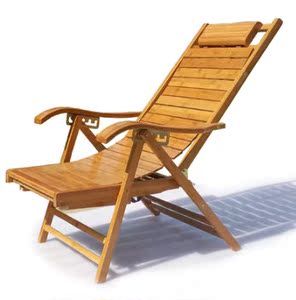 躺椅折叠竹摇椅家用老人午睡凉椅子夏季成人午休逍遥椅实木沙滩椅