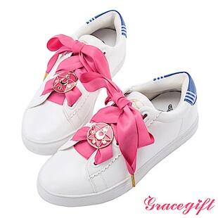 grace gift-美少女战士变身器缎带休闲鞋 深蓝