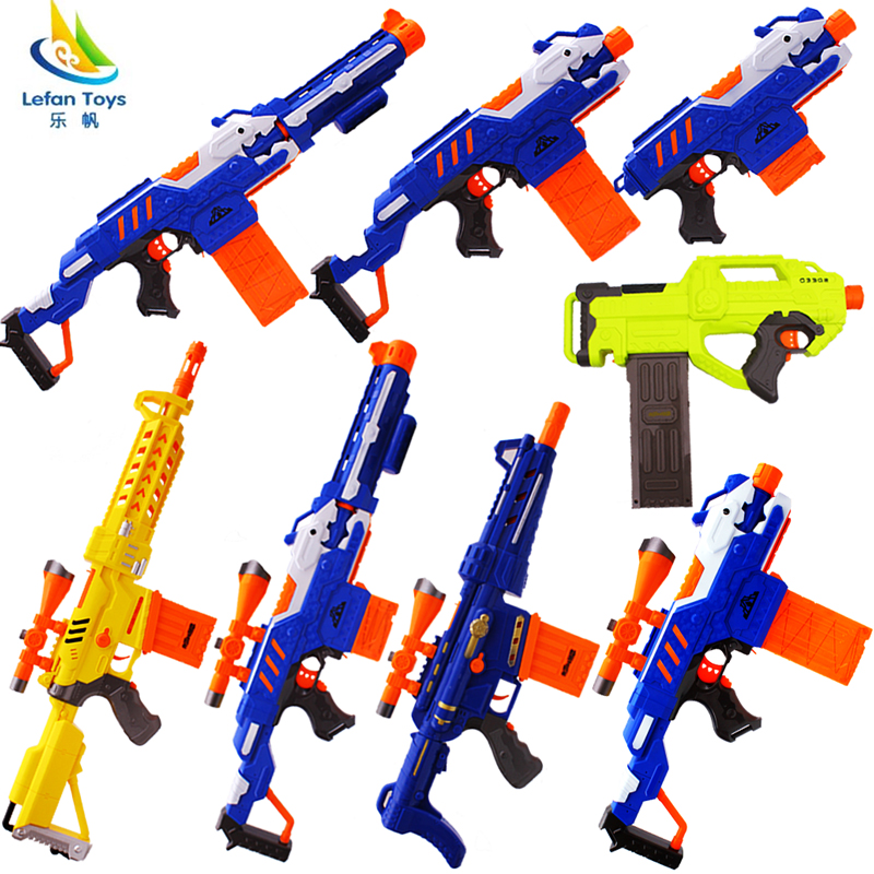 乐帆儿童电动玩具枪可连续发射器吸盘海绵软子弹女男孩子6-8-10岁
