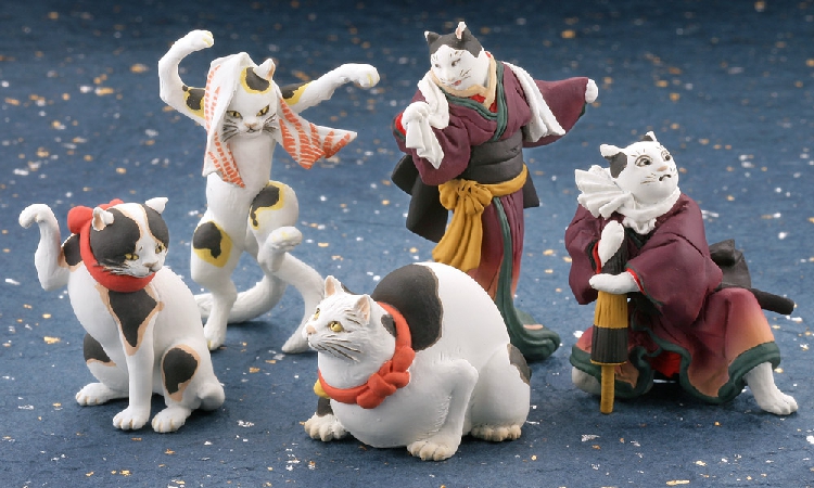 Kaiyodo海洋堂日版扭蛋 歌川国芳 猫の立体浮世绘美术馆猫咪 现货