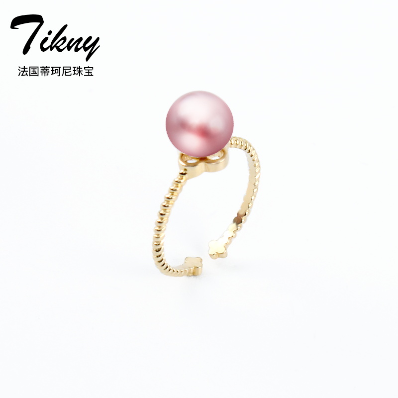 法国轻奢珠宝品牌Tikny蒂珂尼淡水珍珠银镀金戒指【戴妃系列】