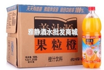 美汁源果粒橙 1.25L*12瓶阳光果肉香醇口感美妙的味觉 北京包邮