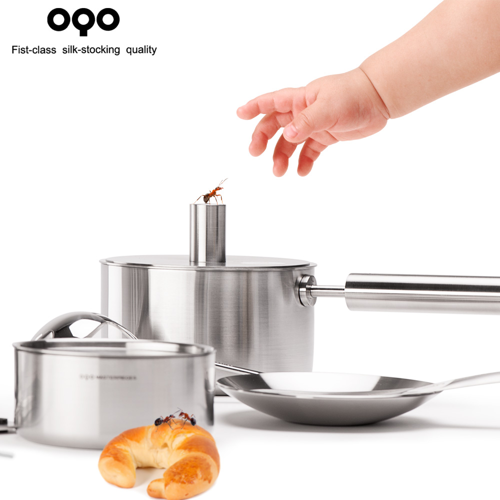 oqo 锅具套装组合不粘锅不锈钢厨房家用婴儿童宝宝辅食厨具