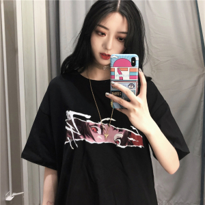 夏装2018新款网红同款上衣hiphop女生帅气衣服嘻哈街头短袖t恤酷