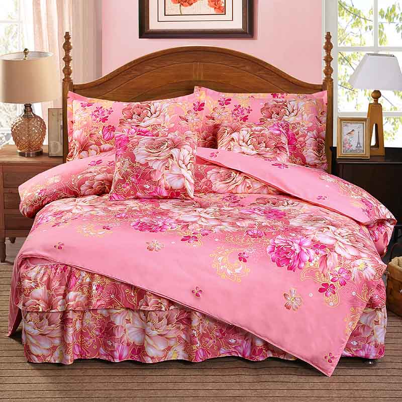 法丹兰四件套床罩款床裙加厚六件套床上用品1.8m2.0米床婚庆床品